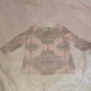 Kenar light pink and grey blouse